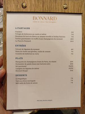 Carte d'octobre 2021 at Bonnard in Paris