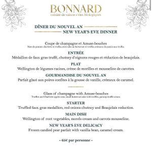 Menu  at Bonnard in Paris