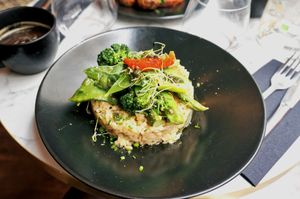 Risotto with vegetables at Bonnard in Paris