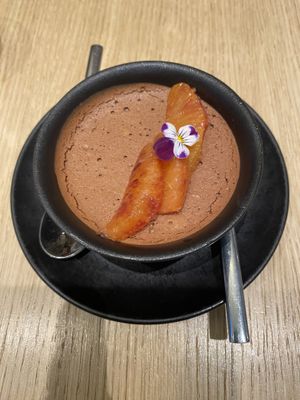 Chocolate Mousse with blood orange and mandarin   at Bonnard in Paris