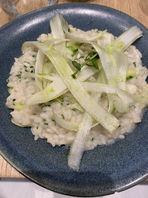 White asparagus risotto  at Bonnard in Paris