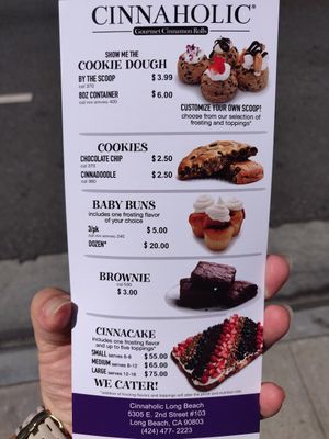 Menu at Cinnaholic in Long Beach