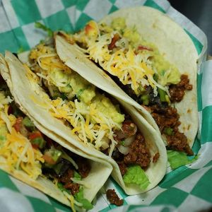 Tacos at Cow's Revenge Vegan in Panama City