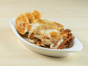 Lasaña de tofu con espinacas at Veggie Queen in Panama City