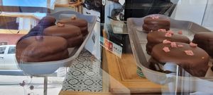 Select of cakes on offer at Los Navegantes del Magallanes in Puerto Natales