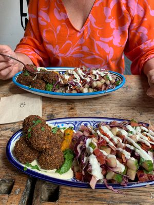 This is the spicy falafel with salad at FLFL - Utrecht in Utrecht