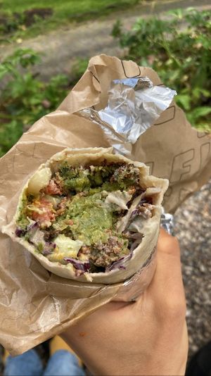 Falafel wrap XL. So fresh and filling! The sauces are amazing  at FLFL - Utrecht in Utrecht