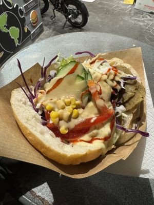 Vöner in flat bread  at Vöner Döner - Food Stand in Wurzburg