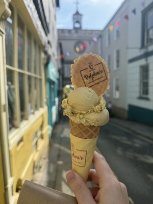   at Delphini's Gelato in Totnes