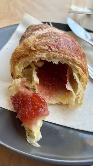 Vegan raspberry croissant   at Frankie Coffee in Glasgow