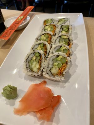 One of the veggie rolls, it was actually really great   at Saki House in St Thomas