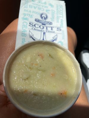 Vegan sweet potato corn chowder at Downtown Farmers Market - First St in San Jose