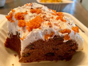 Carrot cake at The Global Vegan Cafe  in Poughkeepsie