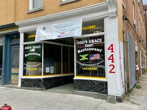 Outside at The Global Vegan Cafe  in Poughkeepsie