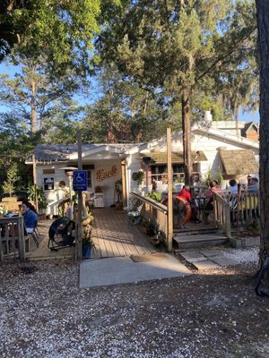 Portion of the outdoor seating at Sea Wolf Tybee in Tybee Island