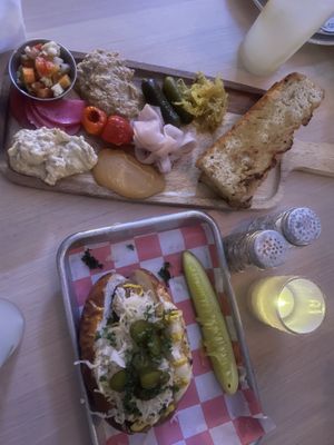 The “Dips and Pickles” plate   at Sea Wolf Tybee in Tybee Island