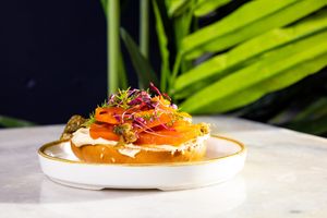 Carrot Lox Bagel at Erpingham House in Edinburgh