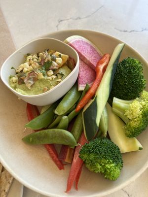 Avocado hummus platter w veggies   at Flower Child in Denver