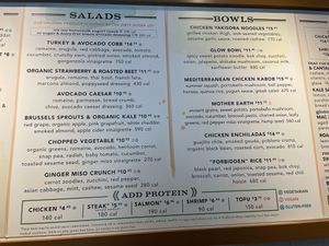 Menu 3  at Flower Child in Denver