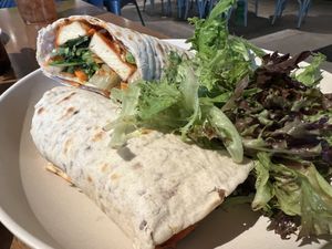 Thai Dye Wrap (comes vegan)  at Flower Child in Denver