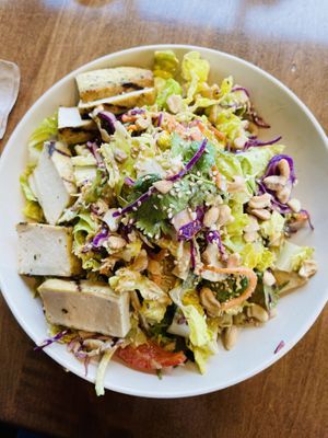 Miso tofu ginger crunch saladd  at Flower Child in Denver