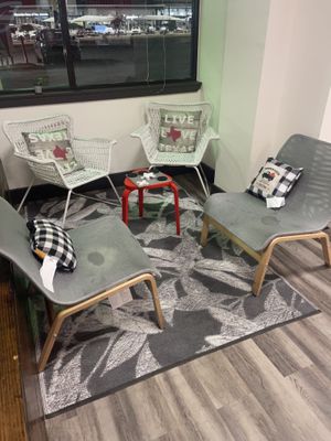 Inside- stained seating is pretty nasty and should be changed    at Project Pollo - Crownhill in San Antonio