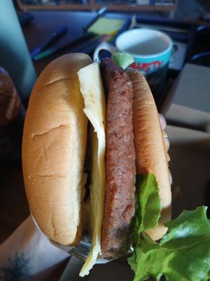 Vegan rascal burger at Rascal in Charlestown