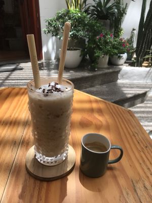 Vegan iced coconut coffee  at iVegan Supershop Da Nang - Healthy Plant Based Cafe in Da Nang
