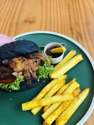 charcoal bun  at iVegan Supershop Da Nang - Healthy Plant Based Cafe in Da Nang