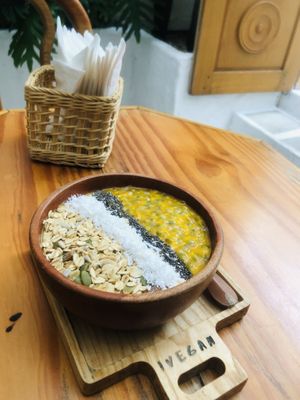 Tumeric smoothie bowl   at iVegan Supershop Da Nang - Healthy Plant Based Cafe in Da Nang