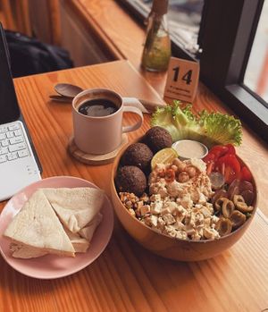 Falafel bowl. Its the must try bowl in menu  at iVegan Supershop Da Nang - Healthy Plant Based Cafe in Da Nang
