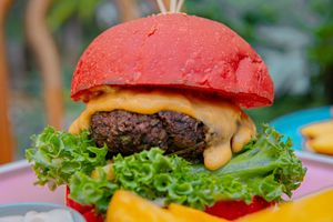 Vegan meat burger  at iVegan Supershop Da Nang - Healthy Plant Based Cafe in Da Nang