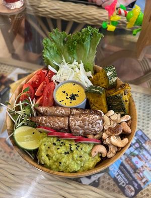 Tempeh is marinated with soy sauce at iVegan Supershop Da Nang - Healthy Plant Based Cafe in Da Nang