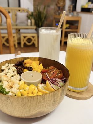 Caesar salad, Lemon juice, Passion fruit juice   at iVegan Supershop Da Nang - Healthy Plant Based Cafe in Da Nang