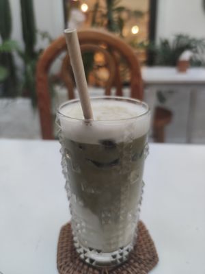 Matcha latte at iVegan Supershop Da Nang - Healthy Plant Based Cafe in Da Nang