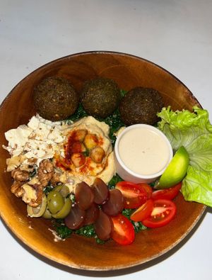 falafel, hummus and feta cheese is a pefect combination at iVegan Supershop Da Nang - Healthy Plant Based Cafe in Da Nang