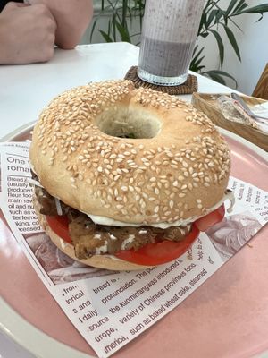Tempeh bagel  at iVegan Supershop Da Nang - Healthy Plant Based Cafe in Da Nang