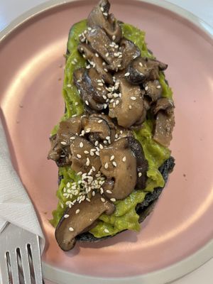 Mushroom and avocado toast  at iVegan Supershop Da Nang - Healthy Plant Based Cafe in Da Nang