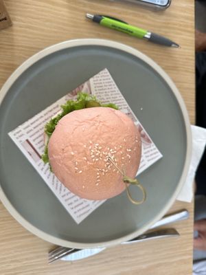 The beet burgerr  at iVegan Supershop Da Nang - Healthy Plant Based Cafe in Da Nang