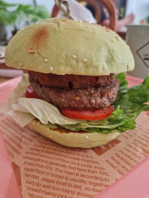 Pineapple burger at iVegan Supershop Da Nang - Healthy Plant Based Cafe in Da Nang