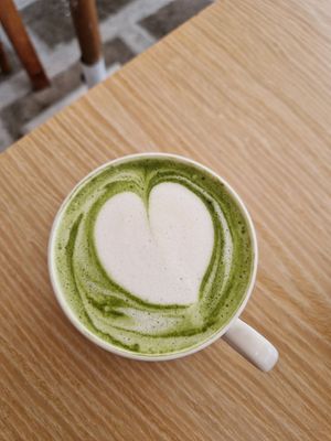 Matcha latte at iVegan Supershop Da Nang - Healthy Plant Based Cafe in Da Nang