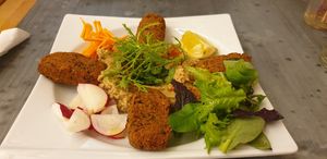 Chiftele de năut cu hummus at Local in Sibiu