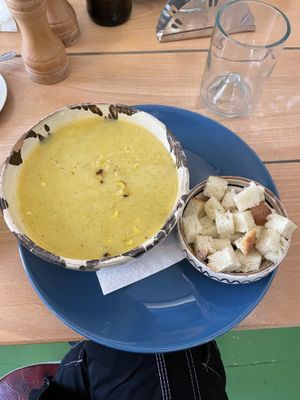 Coconut soup  at Local in Sibiu