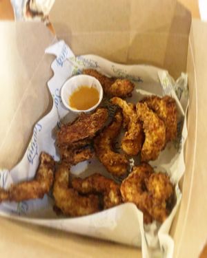 Canjun “prawns” with Mayan mango sauce  at Saving Nemo in Darlington