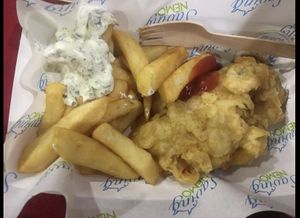 Tofish, chips & tartare sauce  at Saving Nemo in Darlington