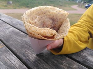 Huge peanut butter, banana and biscoff crepe at Salt and Pine Creperie in St Andrews