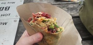 Hummus, felafel, avacado, beetroot and siracha crepe at Salt and Pine Creperie in St Andrews