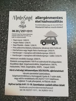 Leaflet in Hungarian at Mindenmentes Főzősuli in Szigetszentmiklos