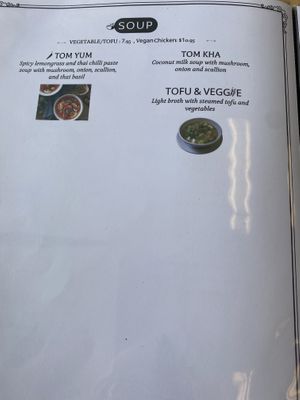 Vegan menu  at Thai Silk in Orlando