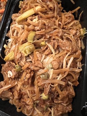 Pad Thai with vegan beef  at Thai Silk in Orlando